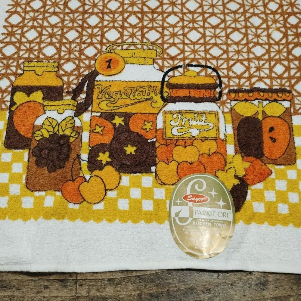 Vintage Towels & Wash Cloth Kitchen Hand Towels Cotton Made USA Home Sweet NEW